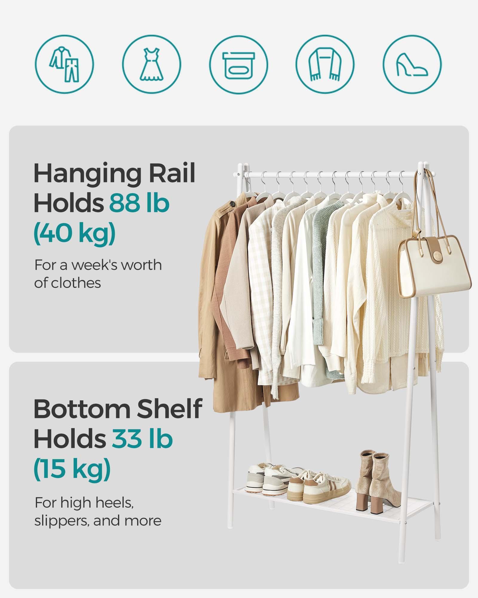 Metal Clothes Rack with Storage Shelf FredCo