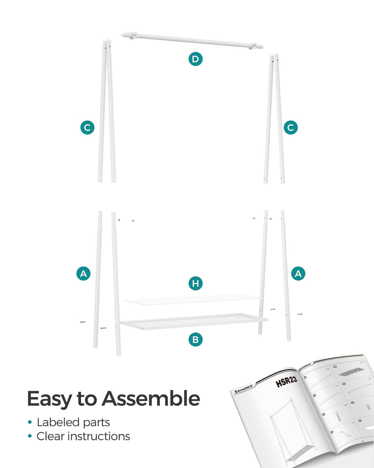 Metal Clothes Rack with Storage Shelf FredCo