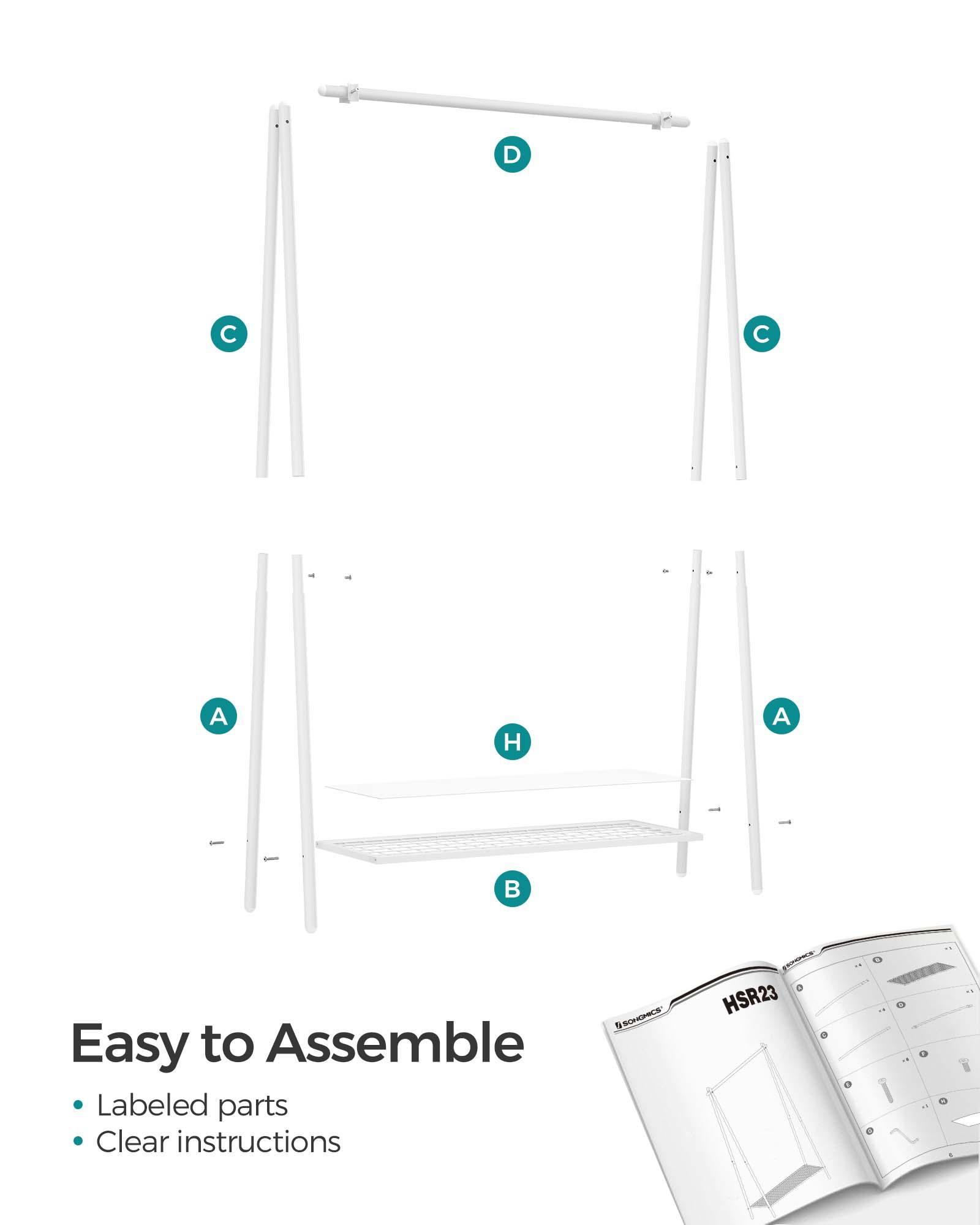 Metal Clothes Rack with Storage Shelf FredCo