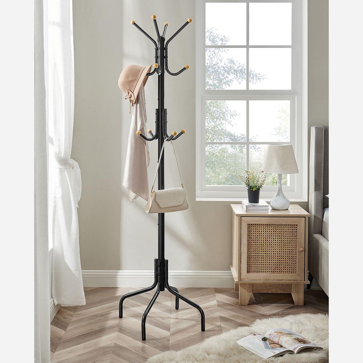 Metal Coat Rack with 12 Hooks FredCo