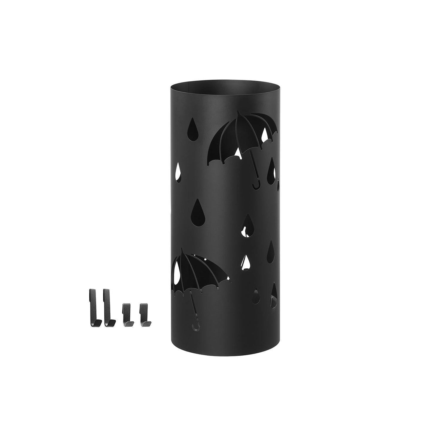 Metal Umbrella Stand with Water Tray and 4 Hooks FredCo
