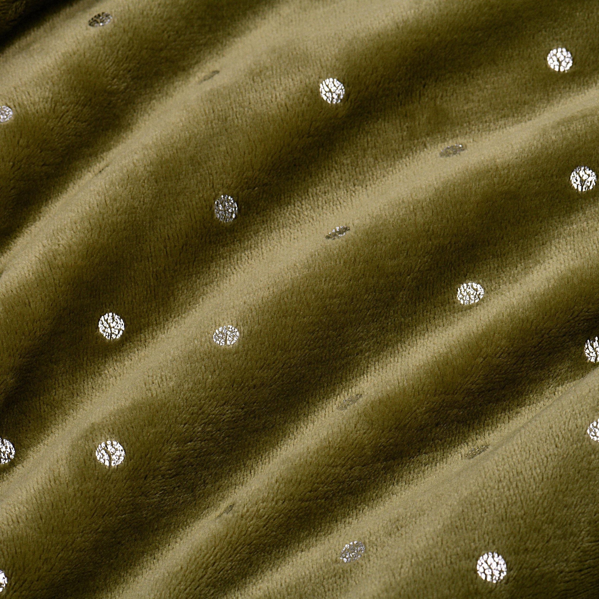Metallic Polka Dot Print Fleece Throw Blanket FredCo