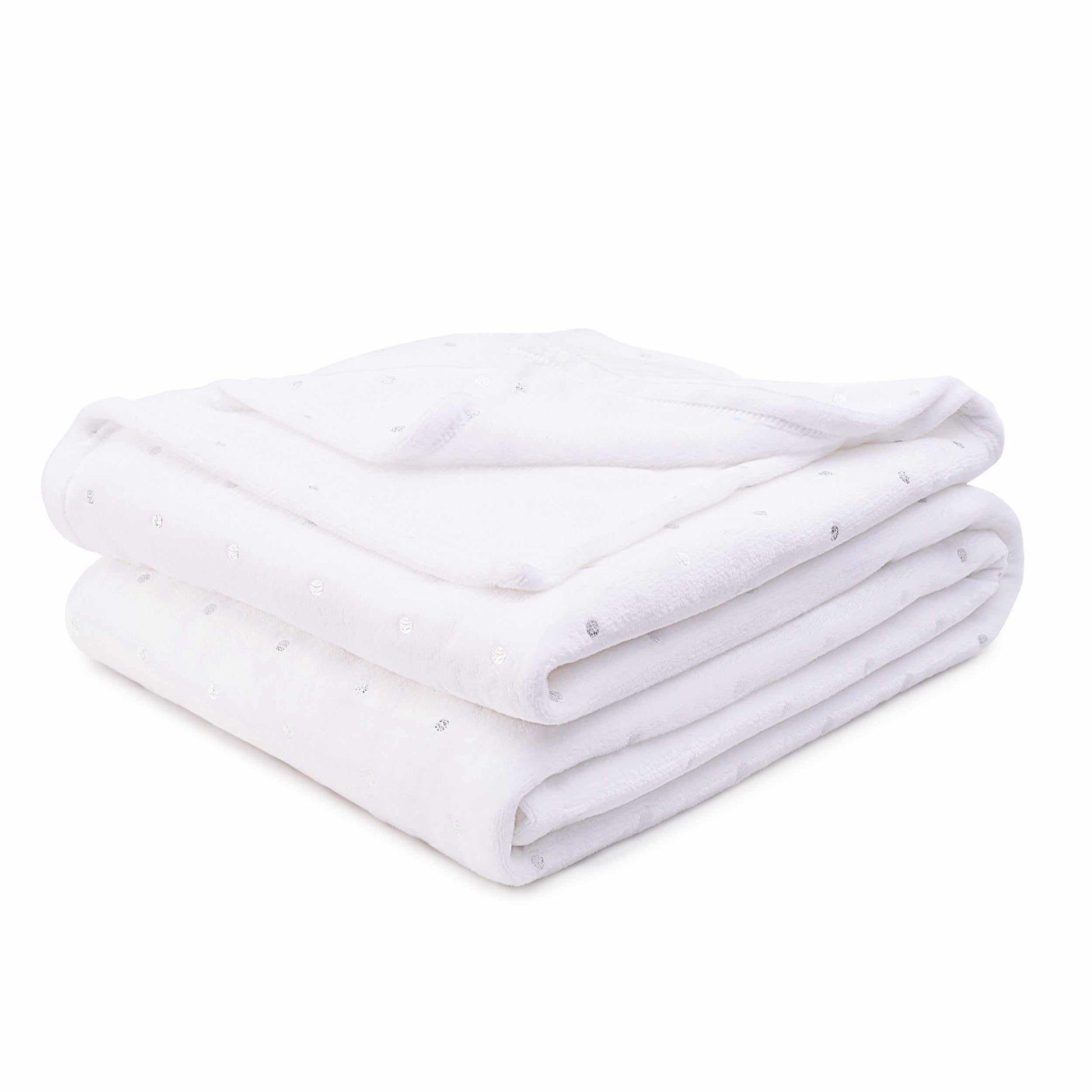 Metallic Polka Dot Print Fleece Throw Blanket FredCo