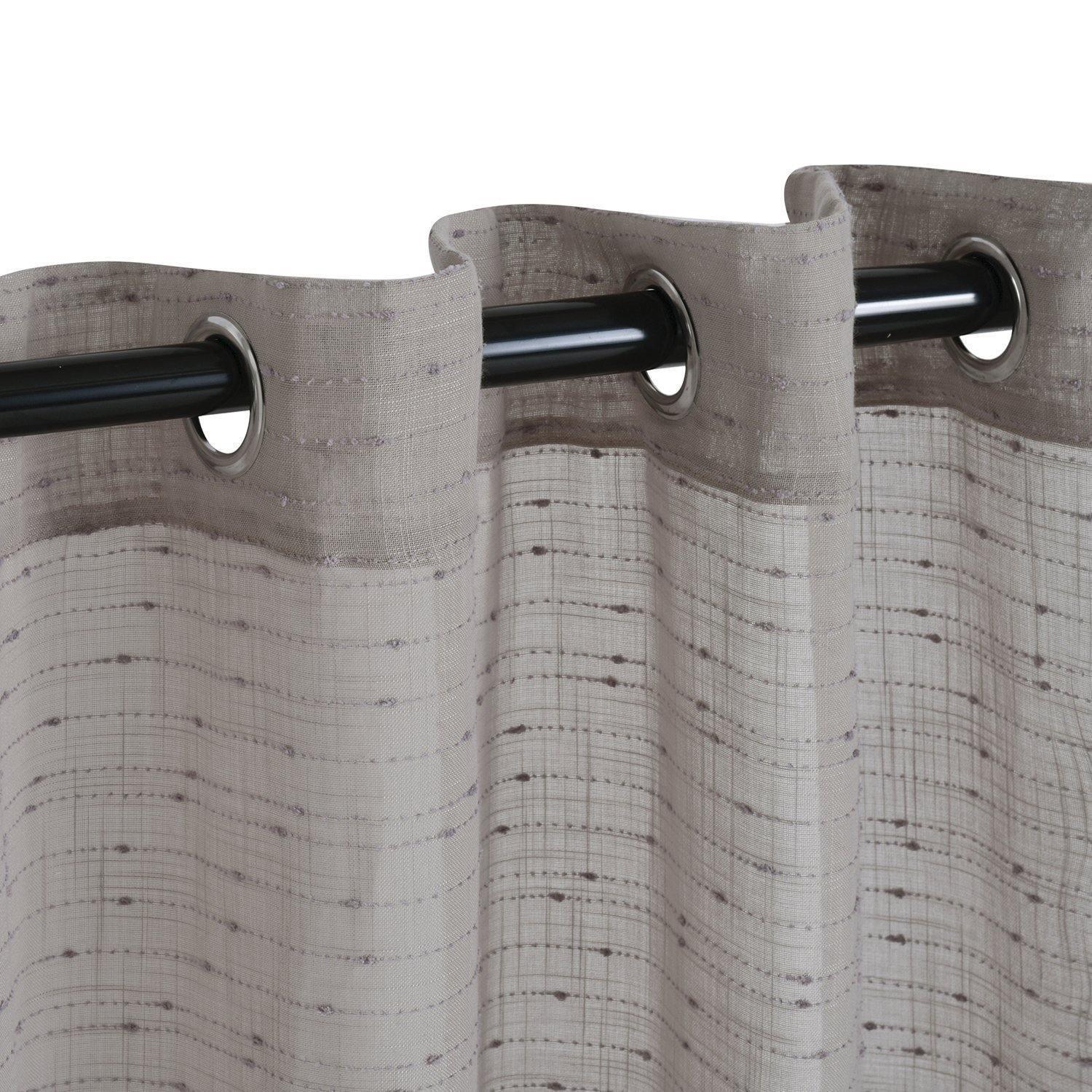Meteorite Speckled Modern Sheer Grommet 2-Piece Curtain Panel Set FredCo