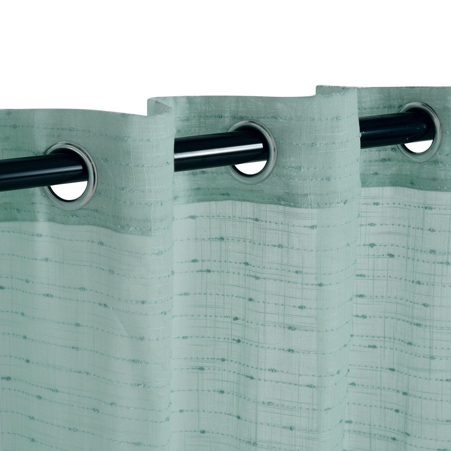 Meteorite Speckled Modern Sheer Grommet 2-Piece Curtain Panel Set FredCo