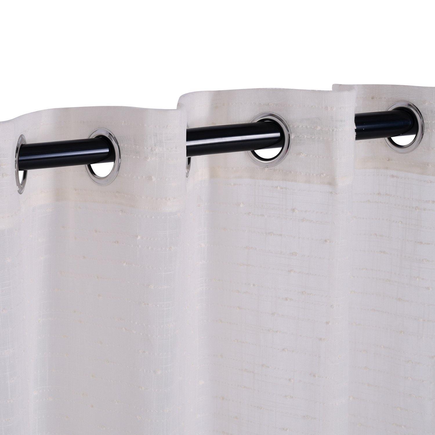 Meteorite Speckled Modern Sheer Grommet 2-Piece Curtain Panel Set FredCo