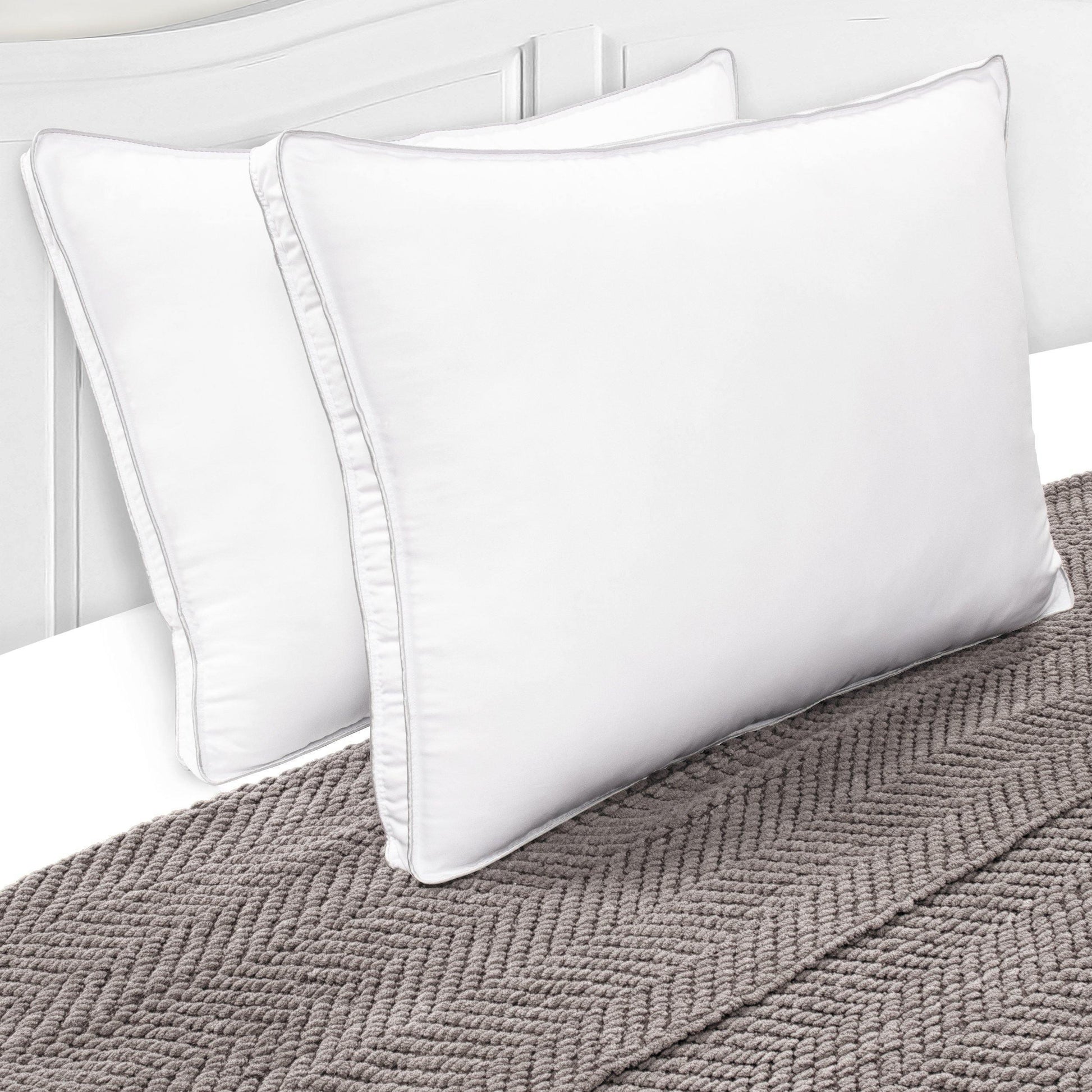 Microfiber Hypoallergenic 2-Piece Pillow Set with 1.5 Inch Gusset FredCo