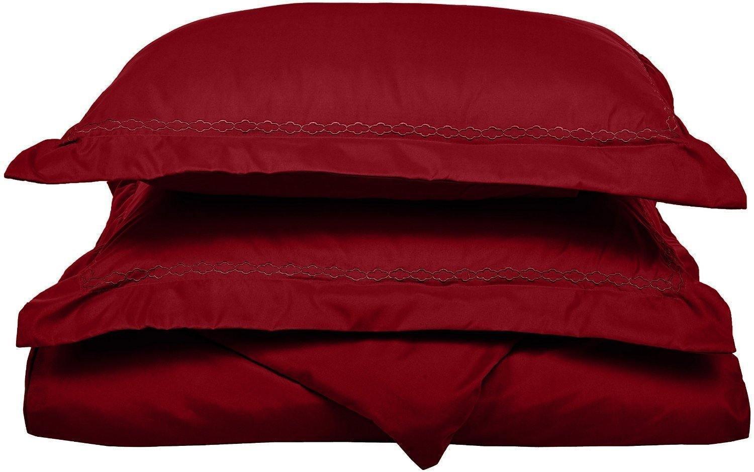 Microfiber Wrinkle-Resistant 6-line Embroidered Duvet Cover Pillow Sham Set FredCo