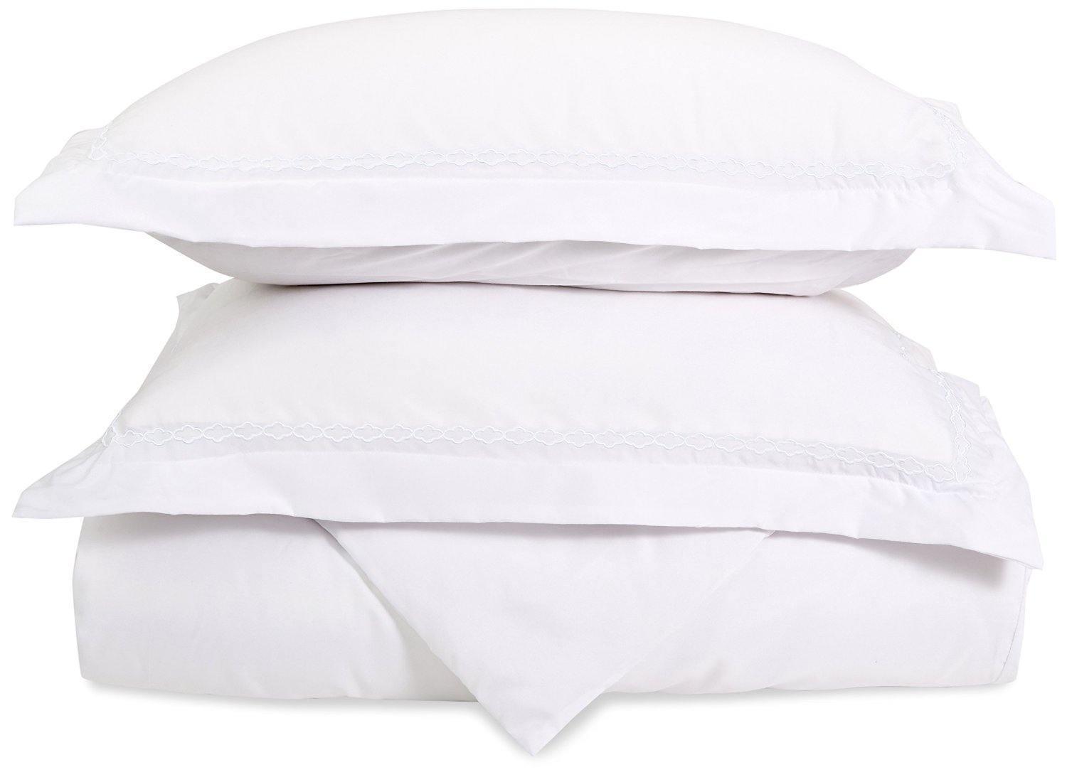 Microfiber Wrinkle-Resistant 6-line Embroidered Duvet Cover Pillow Sham Set FredCo