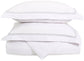 Microfiber Wrinkle-Resistant 6-line Embroidered Duvet Cover Pillow Sham Set FredCo