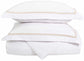 Microfiber Wrinkle-Resistant 6-line Embroidered Duvet Cover Pillow Sham Set FredCo