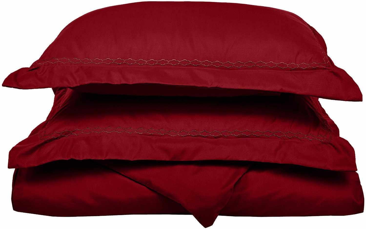 Microfiber Wrinkle-Resistant 6-line Embroidered Duvet Cover Pillow Sham Set FredCo