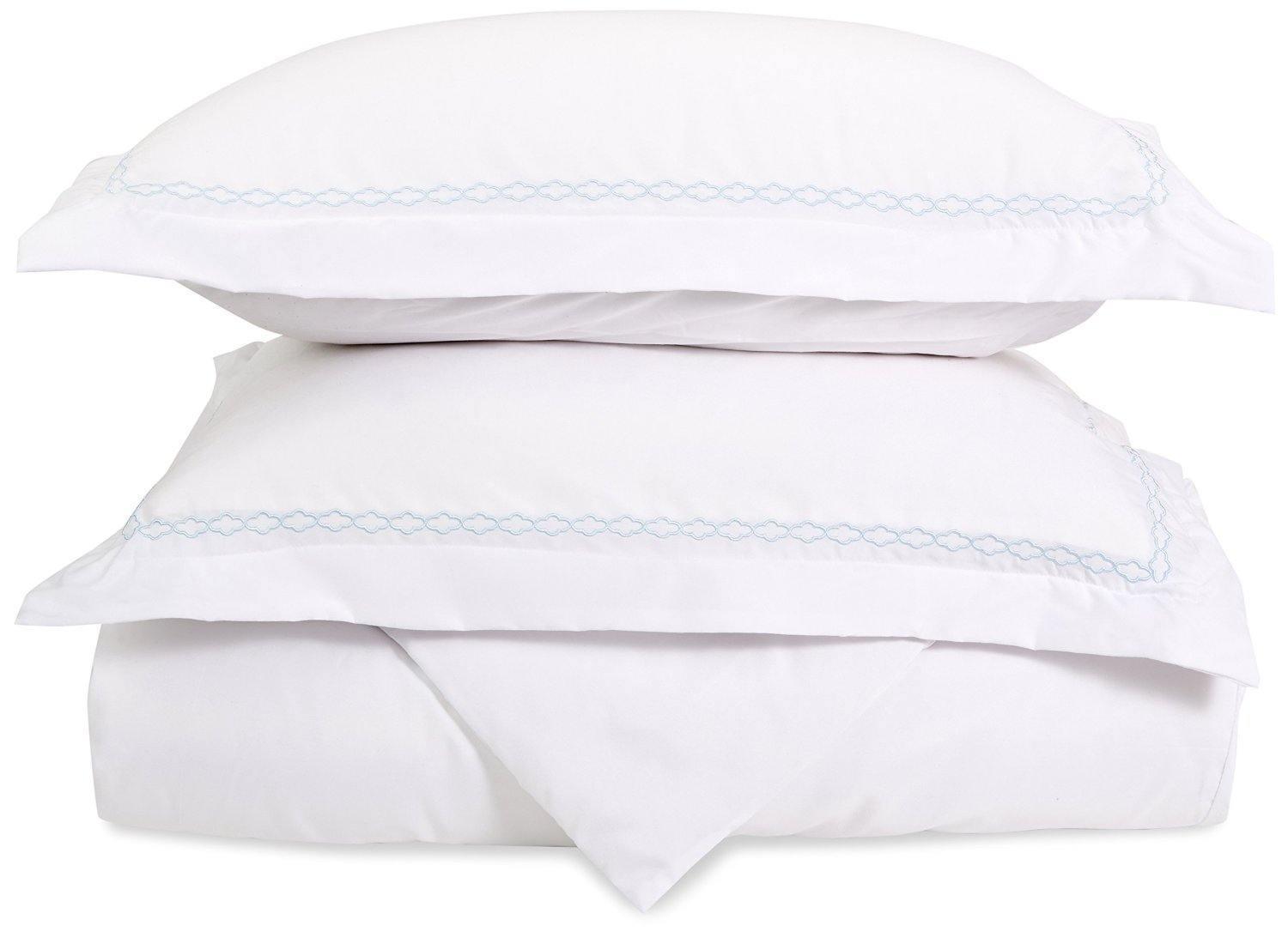 Microfiber Wrinkle-Resistant 6-line Embroidered Duvet Cover Pillow Sham Set FredCo