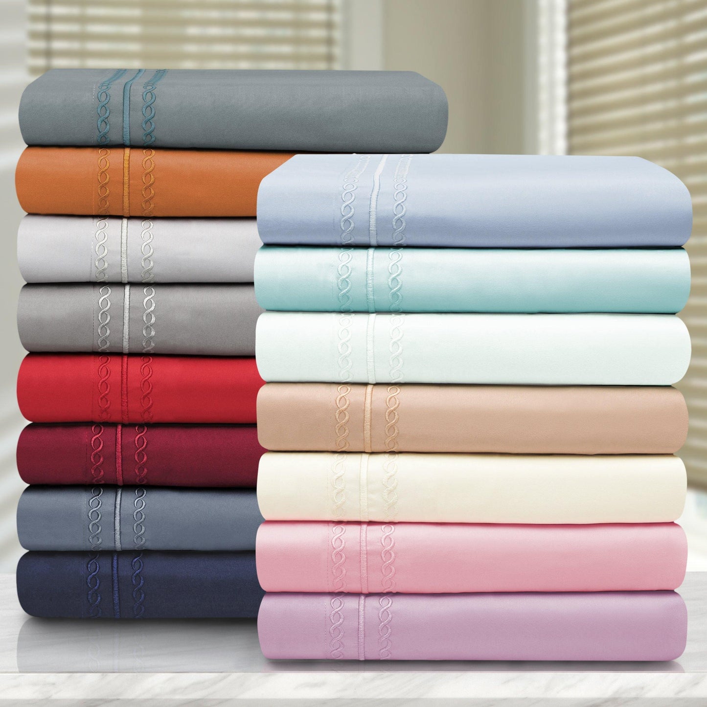 Microfiber Wrinkle-Resistant Embroidered Duvet Cover Pillow Set FredCo