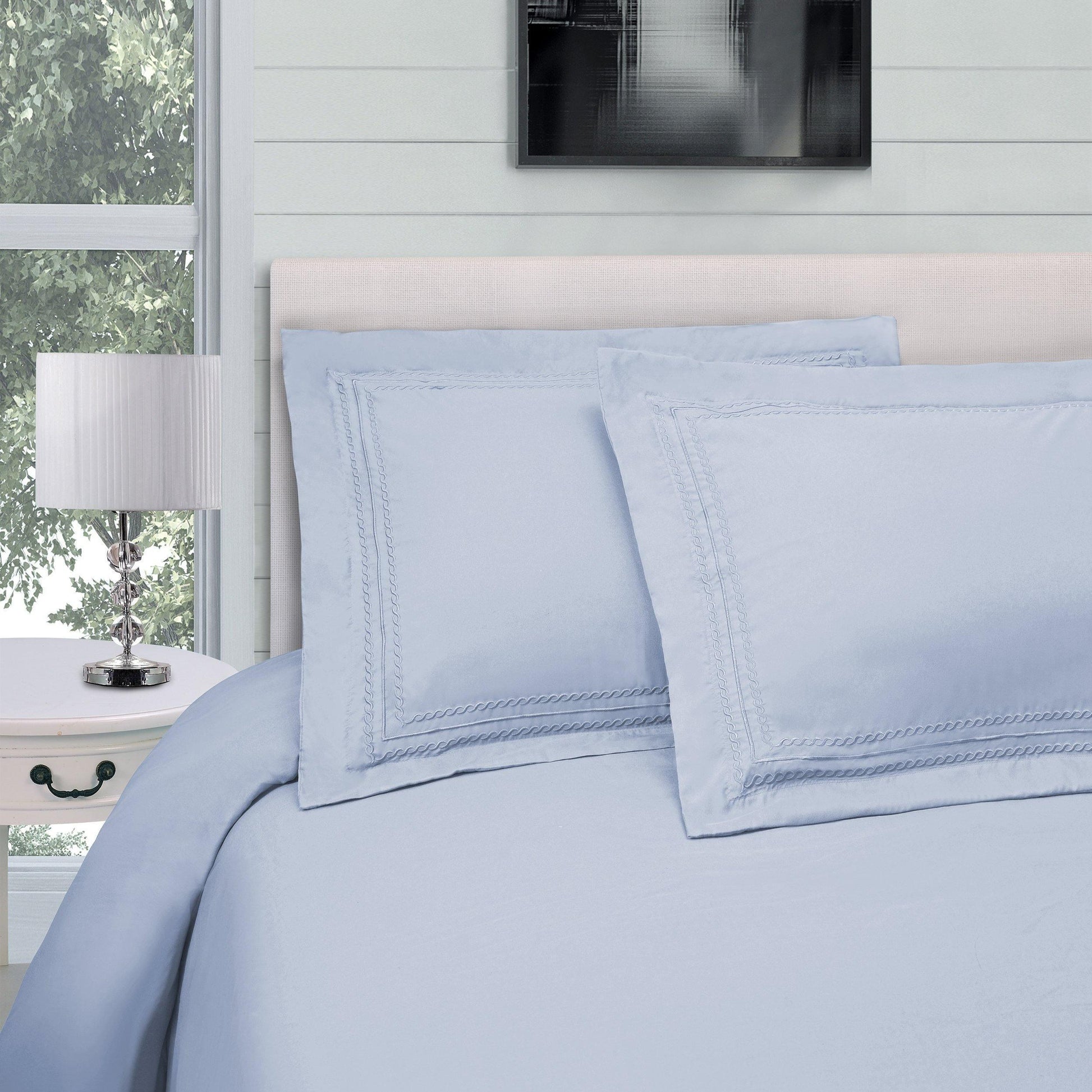 Microfiber Wrinkle-Resistant Embroidered Duvet Cover Pillow Set FredCo