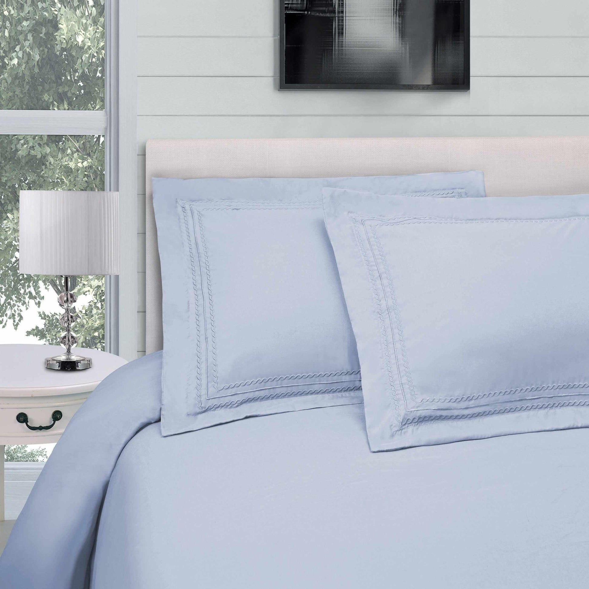 Microfiber Wrinkle-Resistant Embroidered Duvet Cover Pillow Set FredCo
