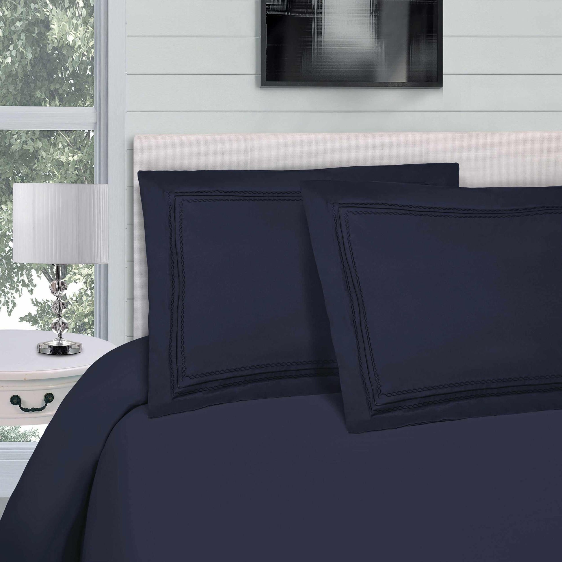 Microfiber Wrinkle-Resistant Embroidered Duvet Cover Pillow Set FredCo
