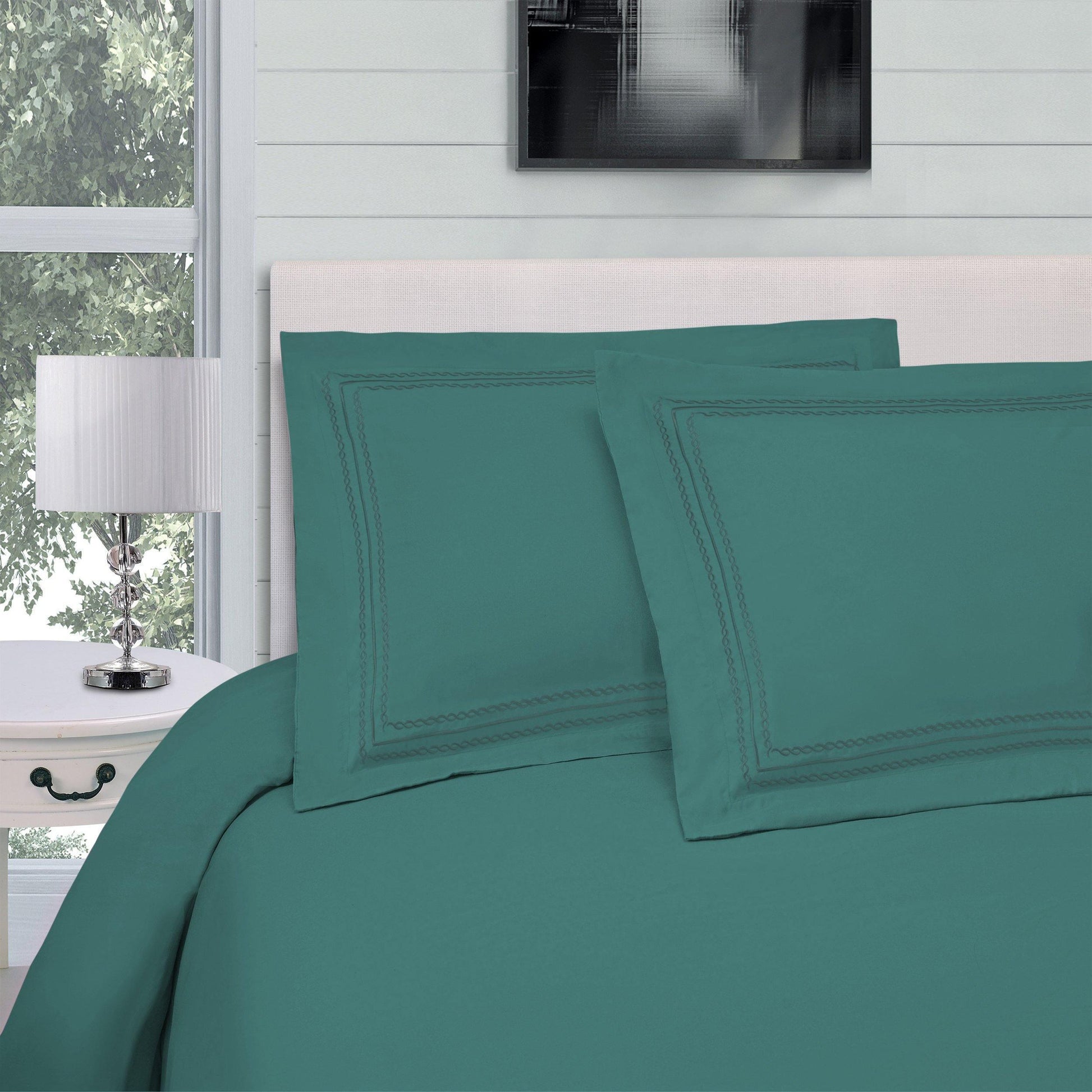 Microfiber Wrinkle-Resistant Embroidered Duvet Cover Pillow Set FredCo