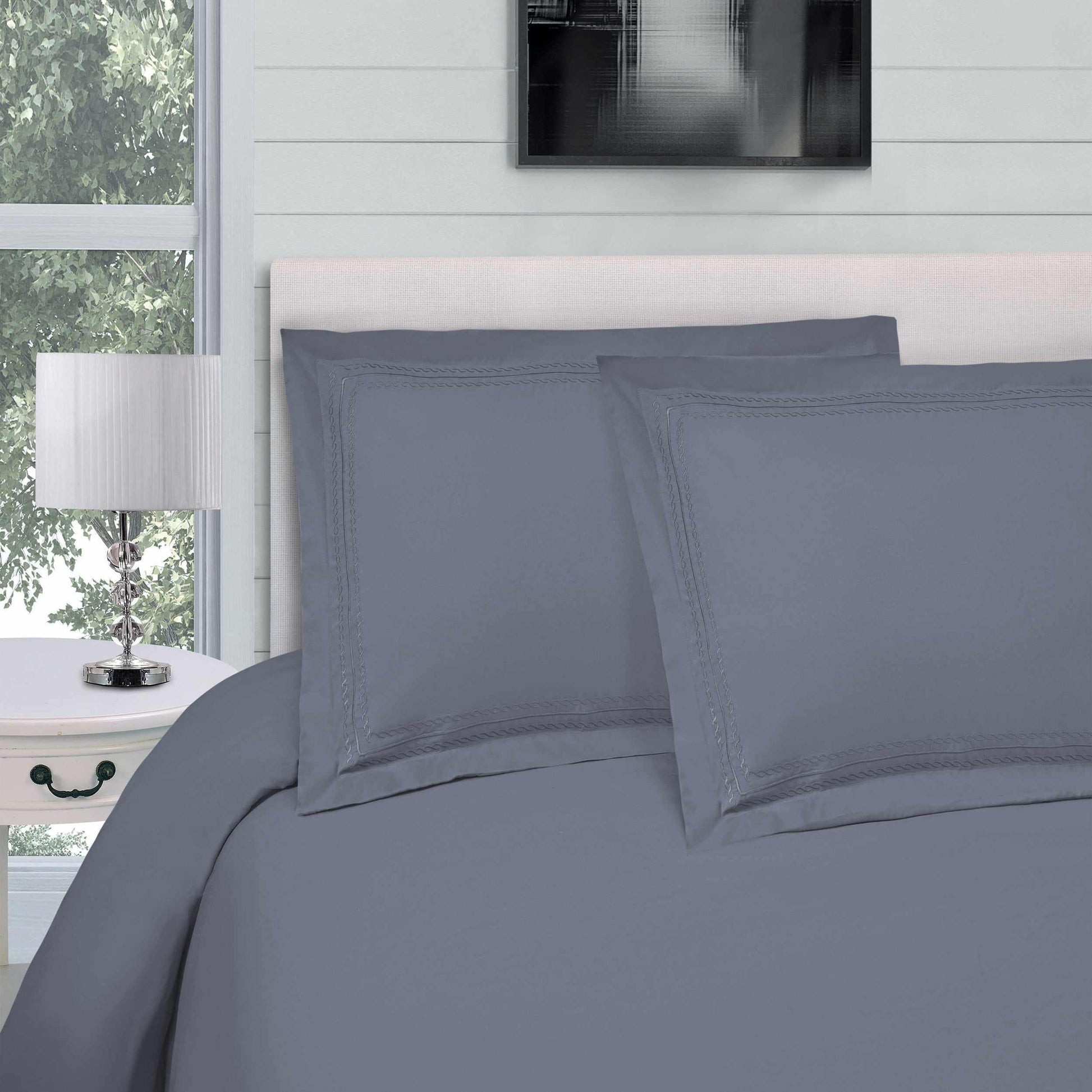 Microfiber Wrinkle-Resistant Embroidered Duvet Cover Pillow Set FredCo