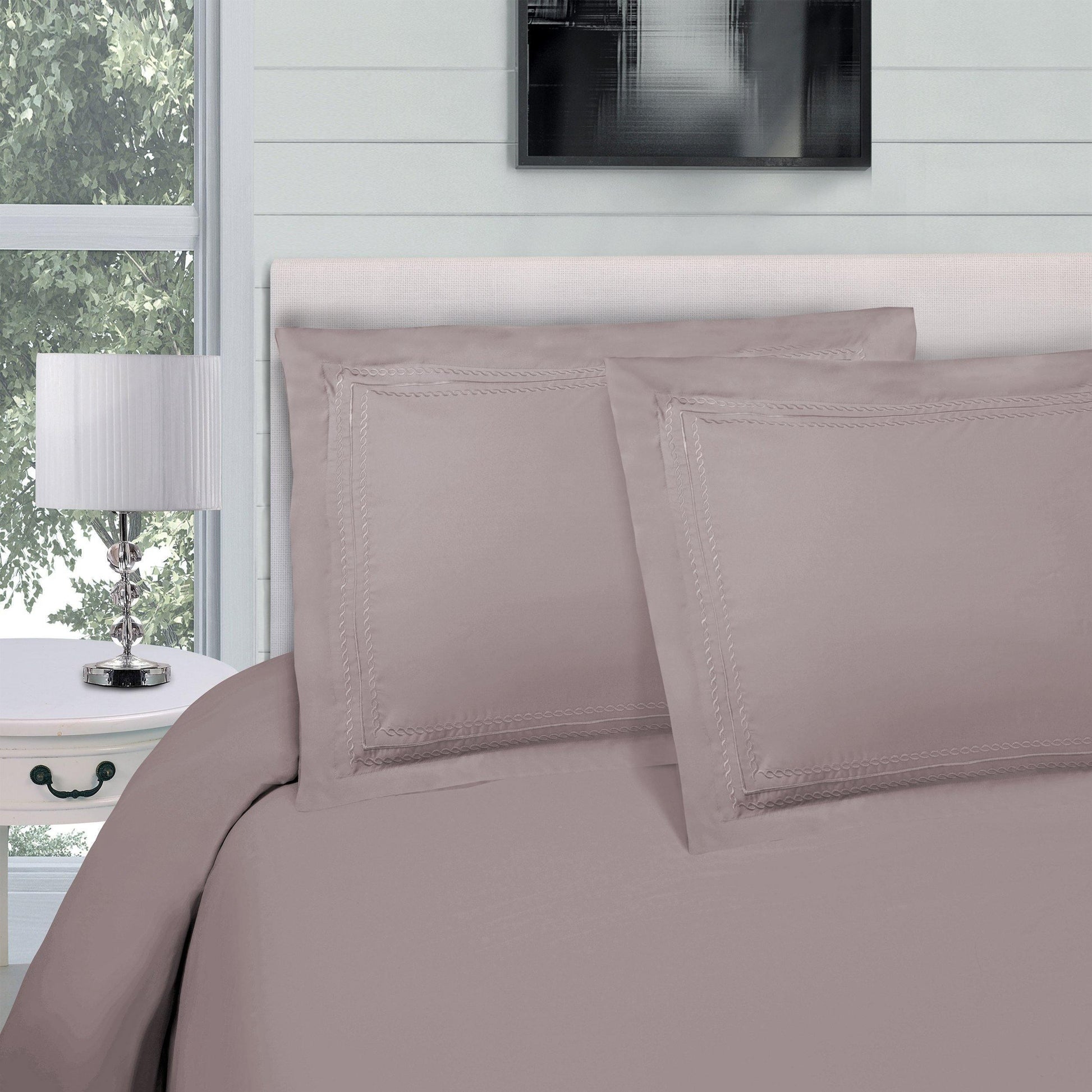 Microfiber Wrinkle-Resistant Embroidered Duvet Cover Pillow Set FredCo