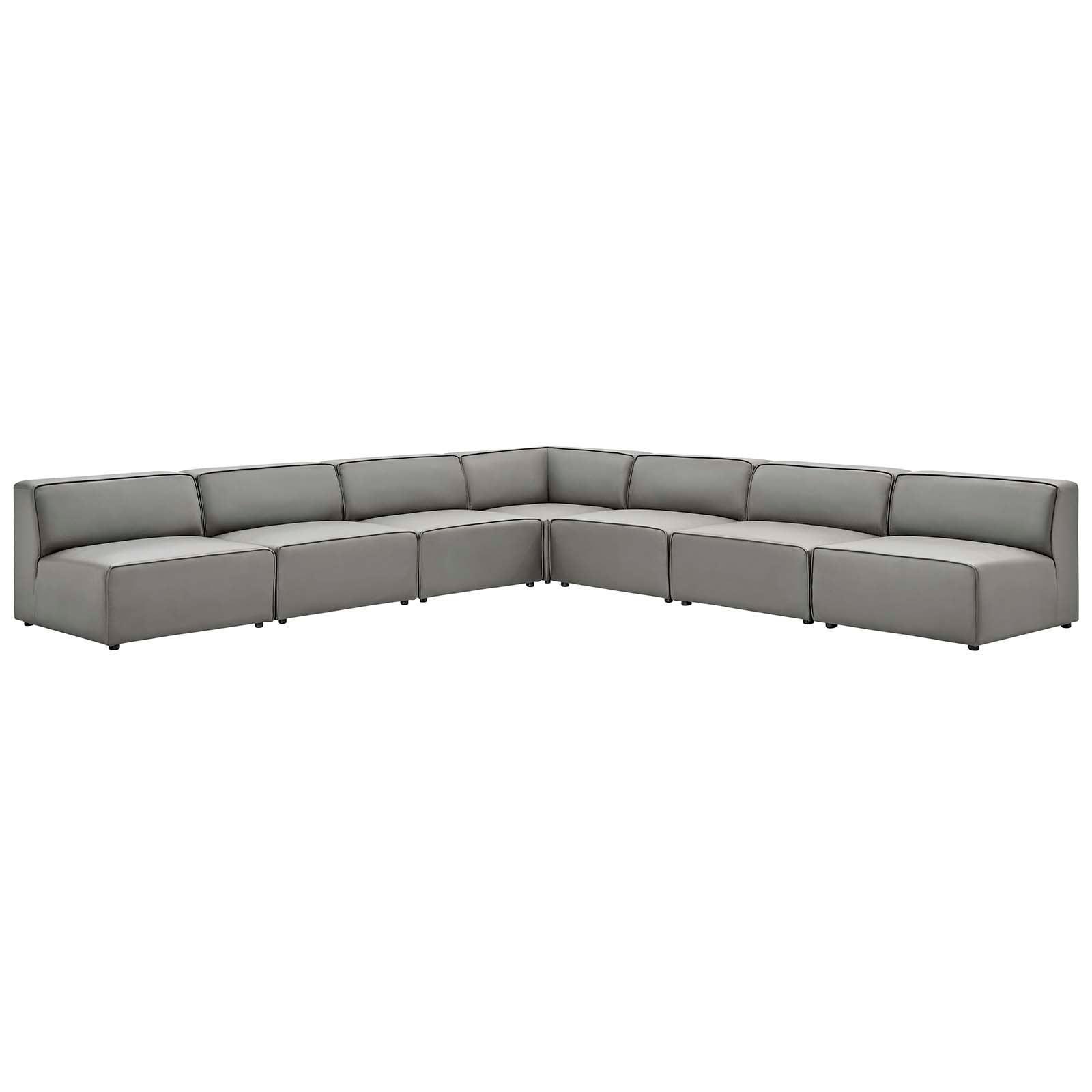 Mingle Vegan Leather 7-Piece Sectional Sofa, EEI-4797 FredCo