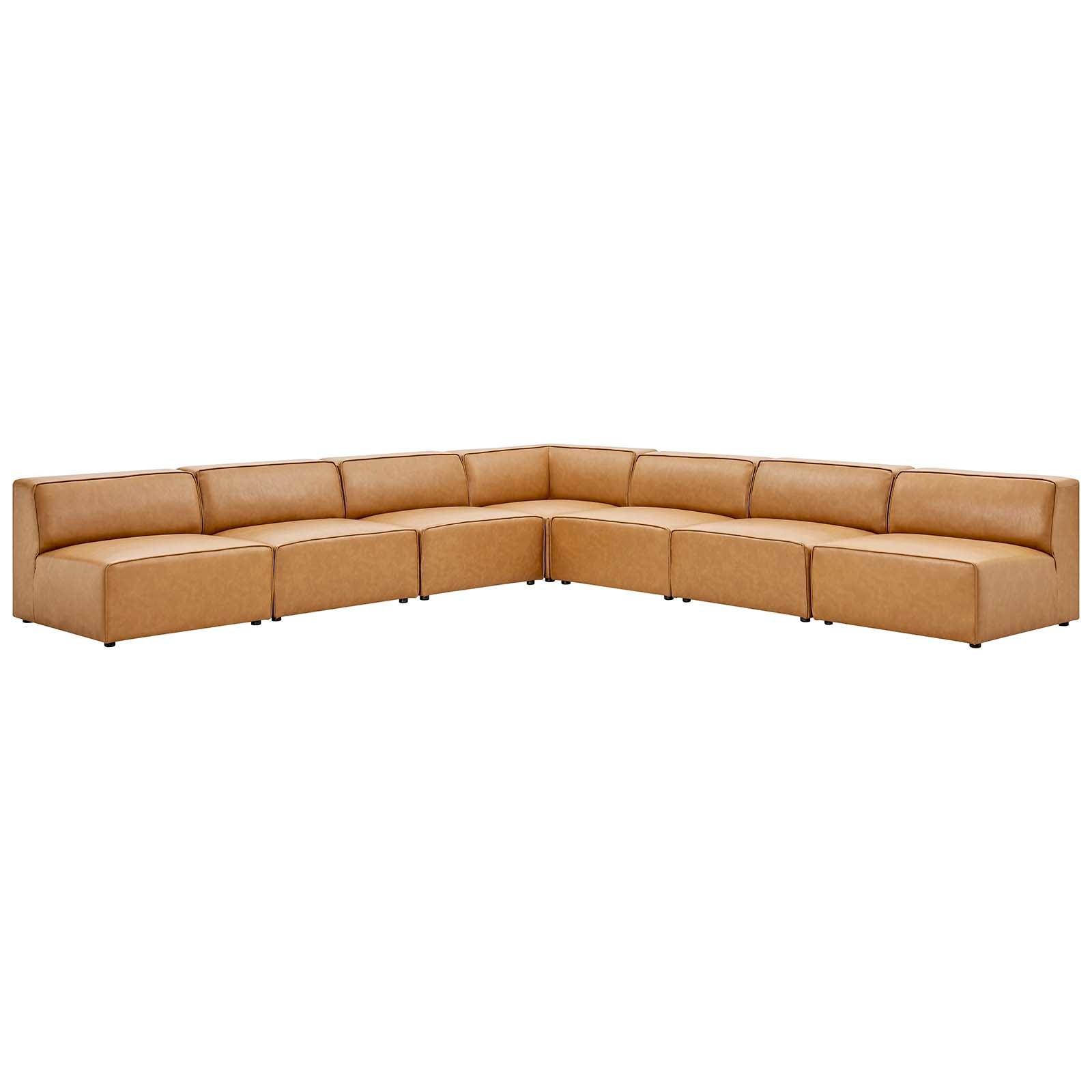 Mingle Vegan Leather 7-Piece Sectional Sofa, EEI-4797 FredCo