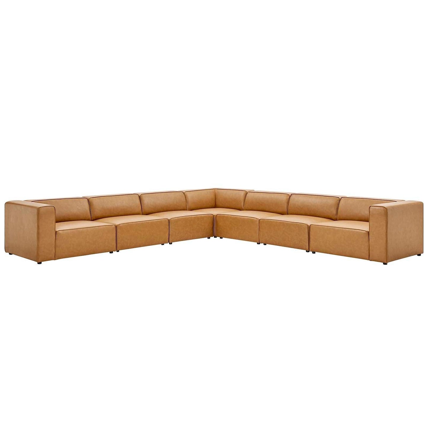 Mingle Vegan Leather 7-Piece Sectional Sofa, EEI-4798 FredCo