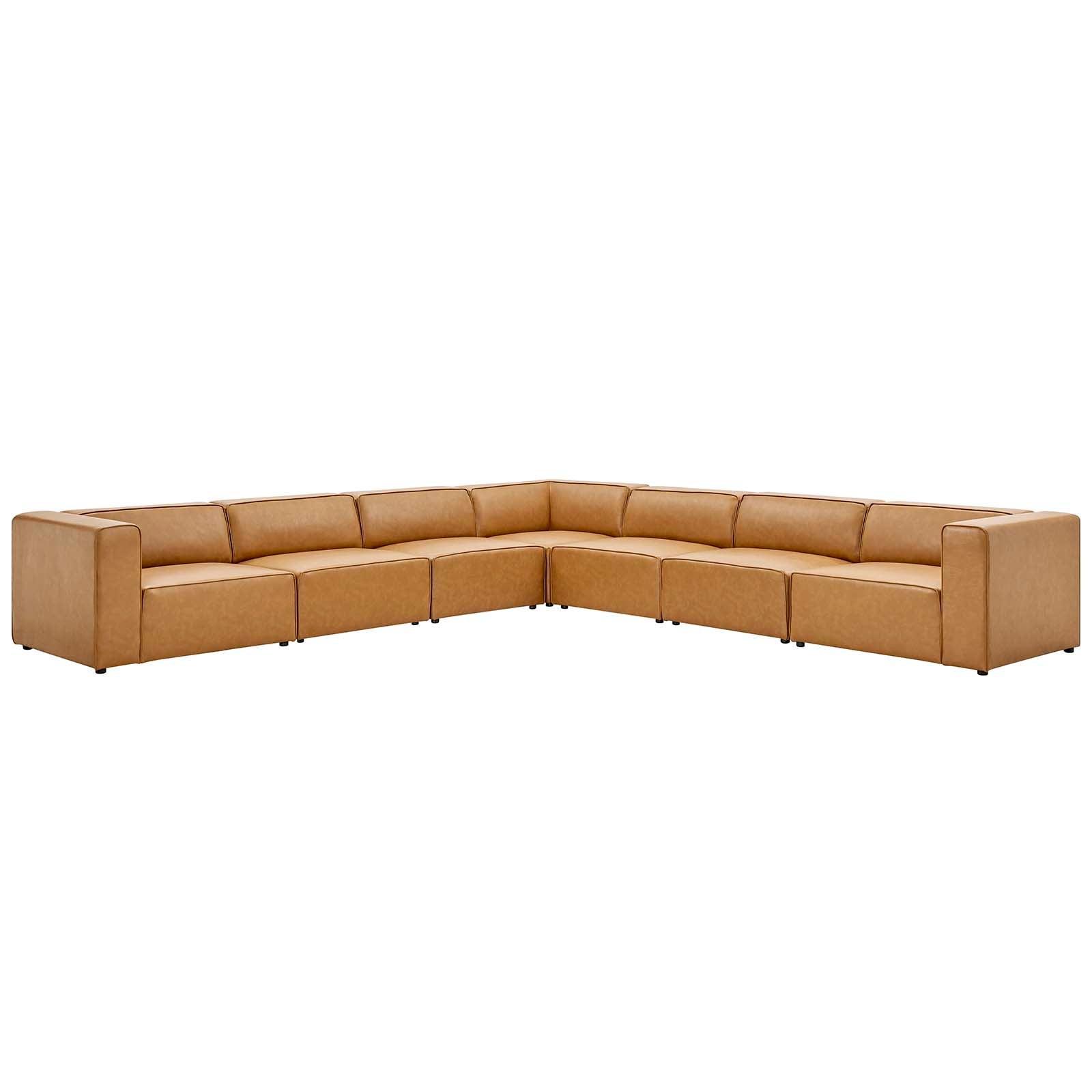 Mingle Vegan Leather 7-Piece Sectional Sofa, EEI-4798 FredCo
