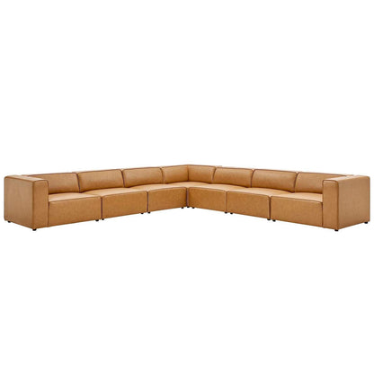 Mingle Vegan Leather 7-Piece Sectional Sofa, EEI-4798 FredCo