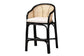 Miranda Modern Bohemian Two-Tone Black and Natural Brown Rattan Counter Stool FredCo