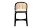 Miranda Modern Bohemian Two-Tone Black and Natural Brown Rattan Counter Stool FredCo