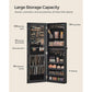 Mirror Jewelry Cabinet Armoire, Black FredCo