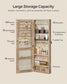Mirror Jewelry Cabinet Armoire, Toasted Oak FredCo