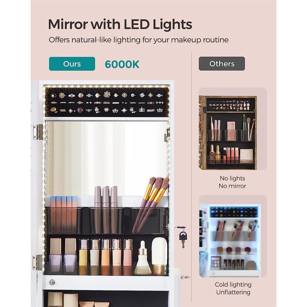 Mirror Jewelry Cabinet with LED Lights FredCo