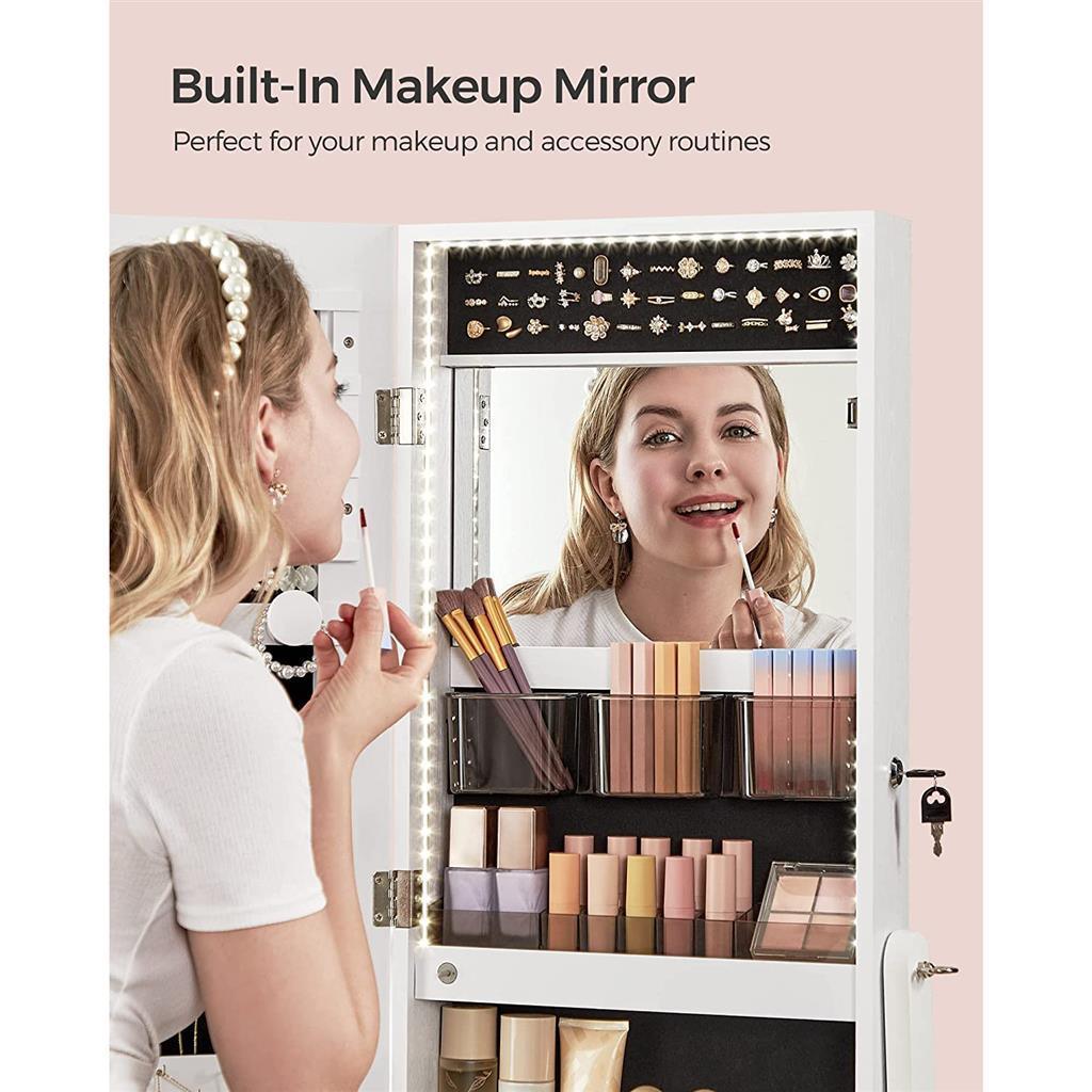 Mirror Jewelry Cabinet with LED Lights FredCo