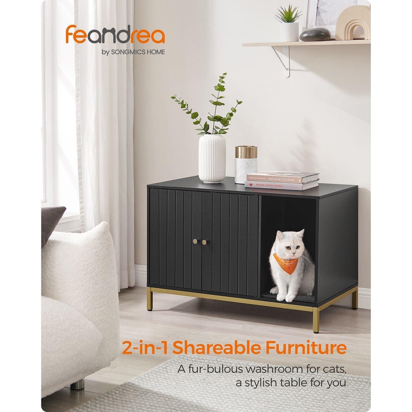Modern Cat Litter Box Furniture Hidden FredCo