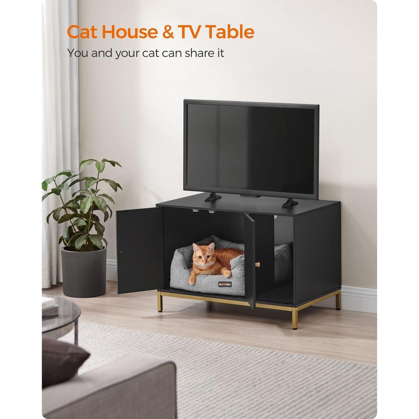 Modern Cat Litter Box Furniture Hidden FredCo
