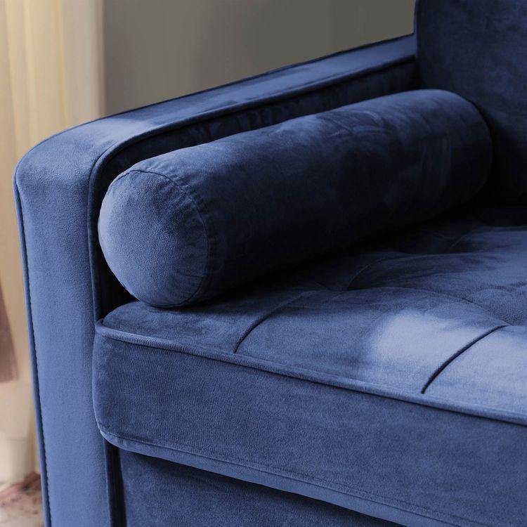 Modern Design Velvet Sofa Blue FredCo