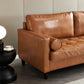 Modern Mid-Century Vegan Leather Sofa （Mocha） FredCo