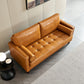 Modern Mid-Century Vegan Leather Sofa （Mocha） FredCo
