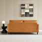 Modern Mid-Century Vegan Leather Sofa （Mocha） FredCo