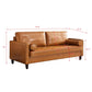 Modern Mid-Century Vegan Leather Sofa （Mocha） FredCo