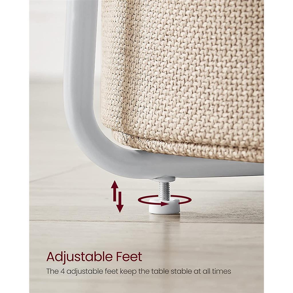 Modern Nightstand with Fabric Basket FredCo