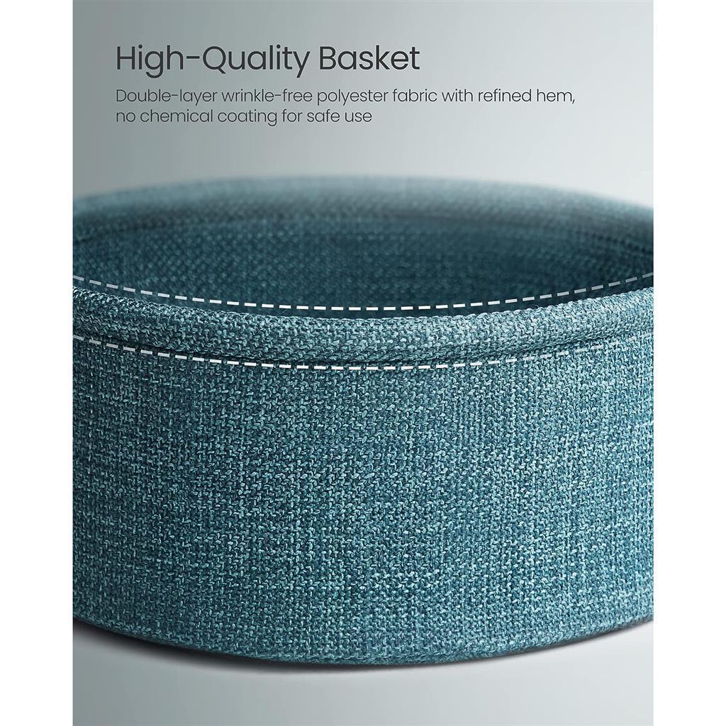 Modern Nightstand with Fabric Basket FredCo