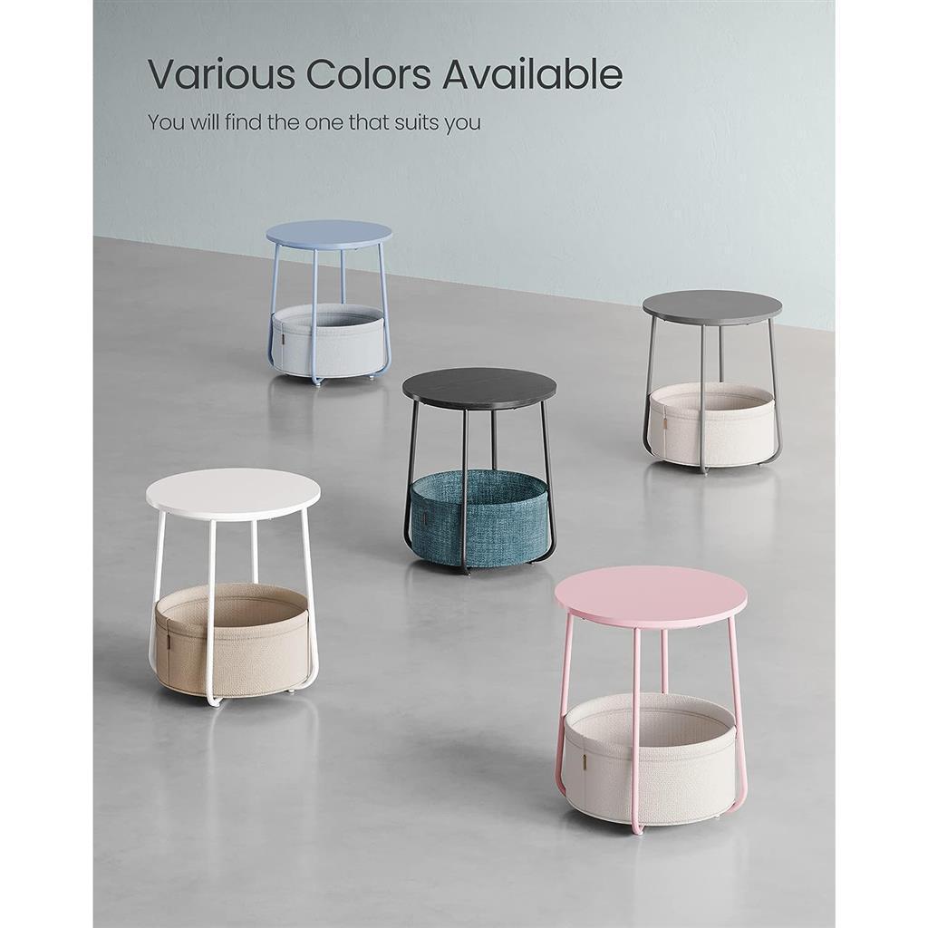 Modern Nightstand with Fabric Basket FredCo
