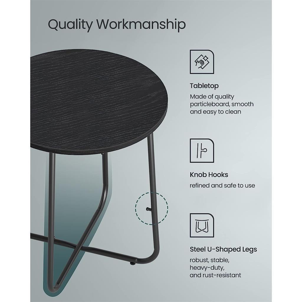Modern Nightstand with Fabric Basket FredCo