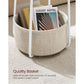 Modern Nightstand with Fabric Basket FredCo