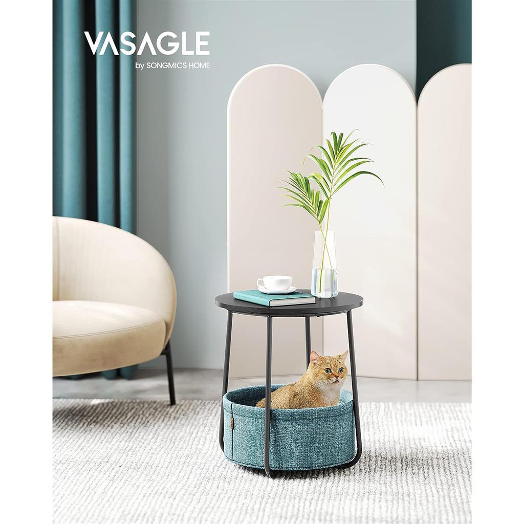 Modern Nightstand with Fabric Basket FredCo
