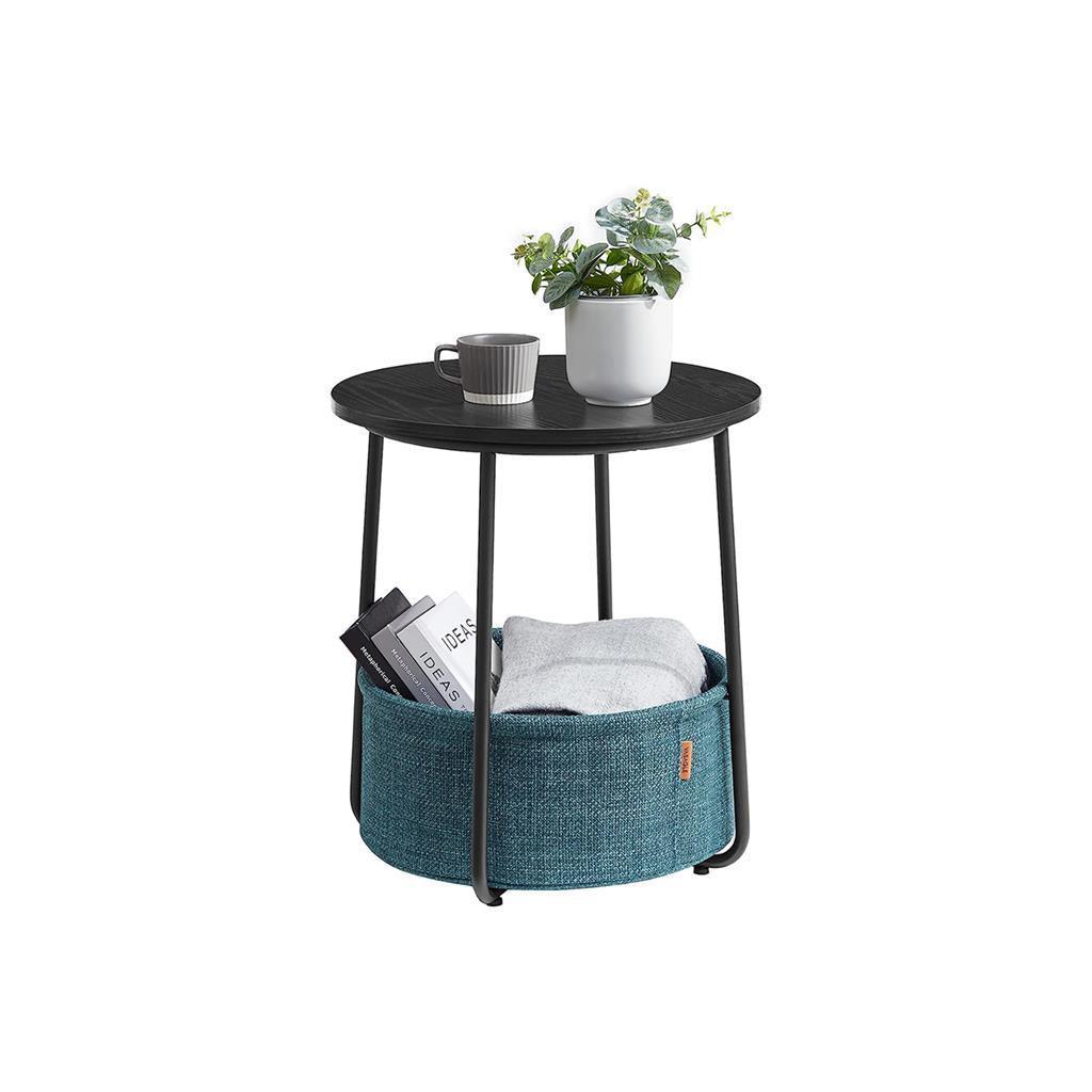 Modern Nightstand with Fabric Basket FredCo