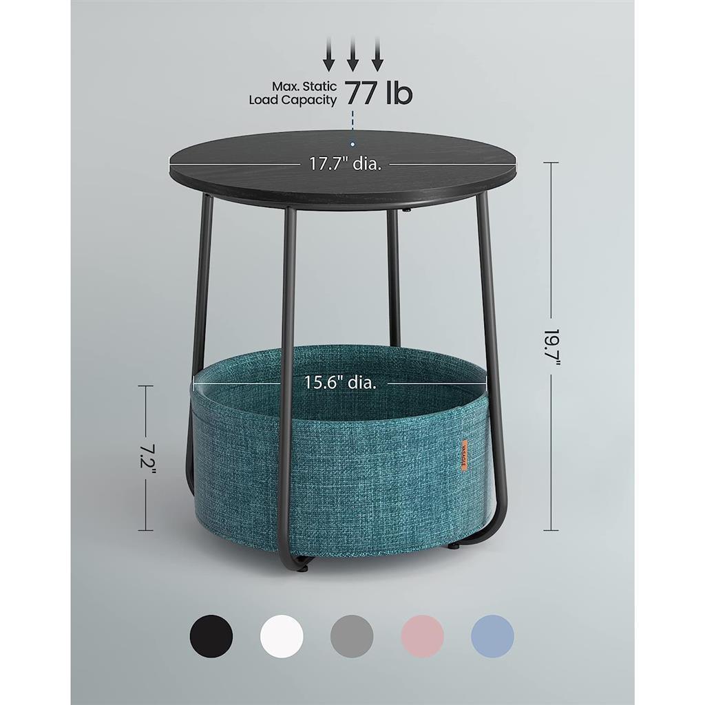 Modern Nightstand with Fabric Basket FredCo